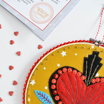 Sacred Heart Hoop Embroidery Kit, 2 of 3