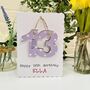 Personalised 13th Birthday Card Wooden Number Gift, thumbnail 4 of 5