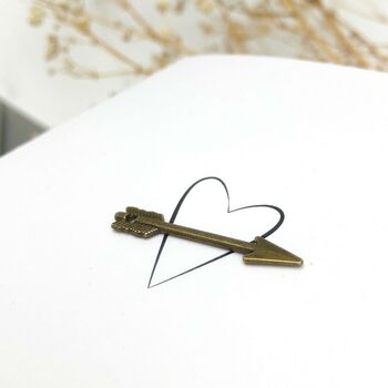 8th Bronze Heart Arrow Personalised Anniversary Card, 2 of 8