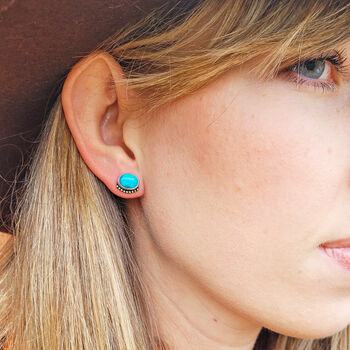 Turquoise Ocean Embrace Stud Earrings, 7 of 8