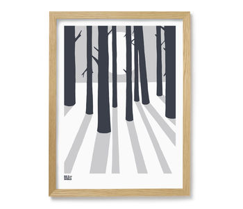 'In The Woods' Art Print In Chalk Grey, 4 of 5