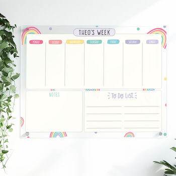Personalised Rainbow Kids Weekly Planner, 4 of 8
