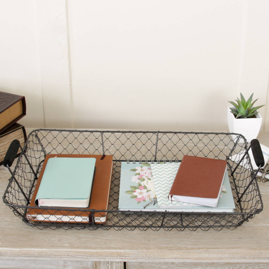 Wire Mesh Home Storage Tray With Handles By Dibor | notonthehighstreet.com