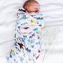 Butterfly Bamboo Organic Cotton Muslin Swaddle Blanket, thumbnail 1 of 6