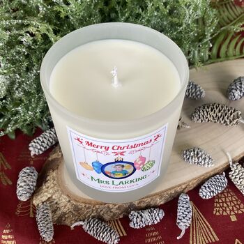 Personalised Photo Christmas Teacher Candle Gift, 3 of 10