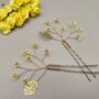 Yellow Flower Hair Pin Set Of Two, thumbnail 9 of 9