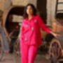 Hot Pink Evil Eye Embroidered Co Ord Set Set Of Two, thumbnail 3 of 5