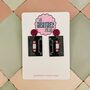 Cassette Tape Glitter Resin Earrings, thumbnail 1 of 4
