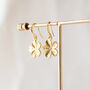 Gold Plated Flower Dangle Earrings, thumbnail 3 of 10