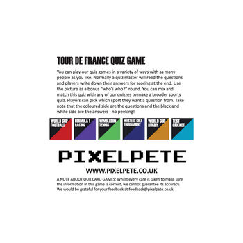 Tour De France Knowledge Game For Cycling Fans, 9 of 9