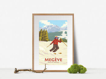 Megeve Ski Resort Switzerland Travel Poster Art Print, 4 of 8