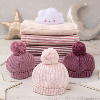 Dawn Pink And Petal Pink Dainty Stripe Baby Blanket, 2 of 12