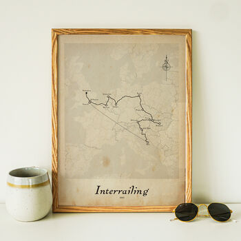 Personalised Vintage Travel Map For Any Trip Or Journey, 6 of 6