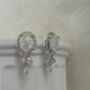 Opal And Cubic Zirconia Stud Drop Earrings, thumbnail 1 of 4