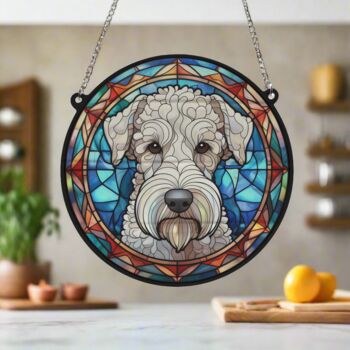 Bedlington Terrier Stained Glass Effect Suncatcher, 2 of 6