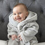 Personalised Soft Baby Grey Dressing Gown With Ears, thumbnail 4 of 9