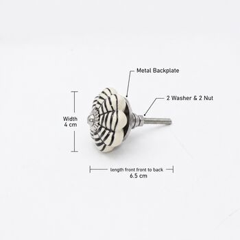 Monochrome Bloom Round Ceramic Knob, 7 of 9