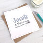 Baby Name Typography Card, Welcome To The World, thumbnail 1 of 6