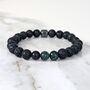 Men's Emerald And Lava Bead May Birthstone Bracelet, thumbnail 1 of 11