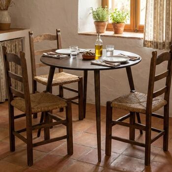 Ound Wooden Dining Room Table, Narrow Dine Table, 8 of 12