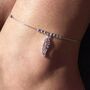 Sterling Silver Anklet, Cut Out Wing, thumbnail 1 of 3