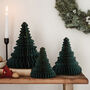 Set Of Three Green Paper Honeycomb Christmas Trees, thumbnail 1 of 4