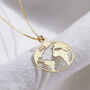 Petite 9ct Gold Globe Travel Charm Necklace, thumbnail 3 of 5