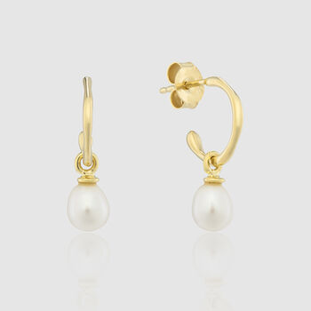 Hampton Pearl And Gold Vermeil Interchangeable Hoop Earrings, 2 of 3