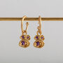 Amethyst Gold Vermeil Plated Hoops February Birthstone, thumbnail 2 of 9