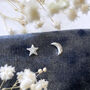 Sterling Silver Moon And Star Stud Earrings, thumbnail 5 of 8
