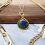 18k Gold Vermeil Plated Azurite May Birthstone Necklace, thumbnail 1 of 4