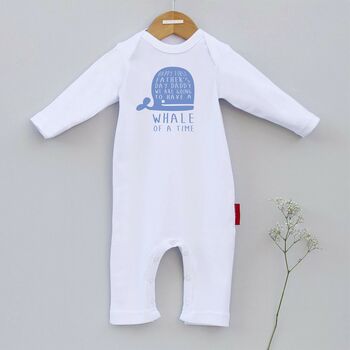 Happy First Fathers Day Baby Whale Romper, 6 of 12