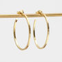 18ct Gold Plated Textured Hoop Earrings, thumbnail 2 of 6