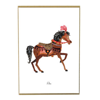 Rhea The Carousel Horse Art Print, 5 of 9
