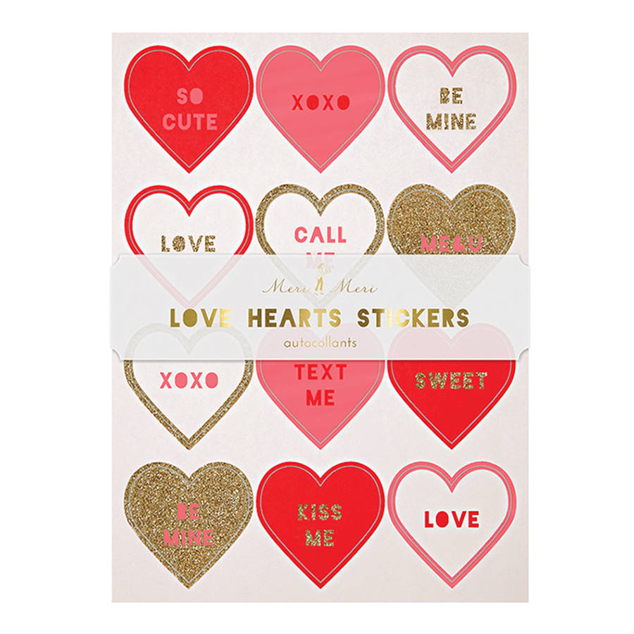 love heart stickers set by little lulubel | notonthehighstreet.com