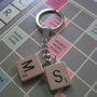 Personalised Handmade Vintage Scrabble Key Ring, thumbnail 1 of 4