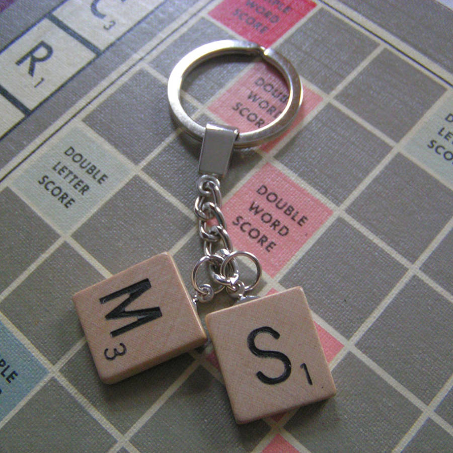 Personalised Handmade Vintage Scrabble Key Ring, 1 of 4