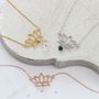 Lotus Flower Pendant Necklace With Birthstone, thumbnail 7 of 11