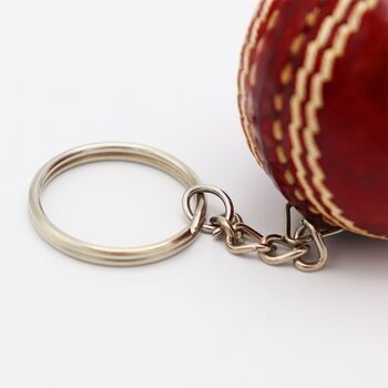 Personalised Vintage Miniature Cricket Ball Keyring, 3 of 6