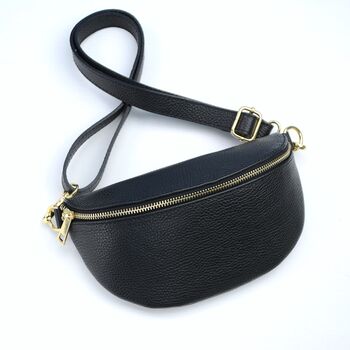 Monogram Leather Crossbody Chest Crescent Bag, 8 of 9