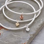 Sweetheart Silver And Gold Recycled Heart Bangle, thumbnail 1 of 9