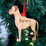 Boxer Personalised Wooden Dog Xmas Decoration, thumbnail 4 of 6