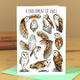 Barn Owls Watercolour Greeting Card, thumbnail 1 of 6