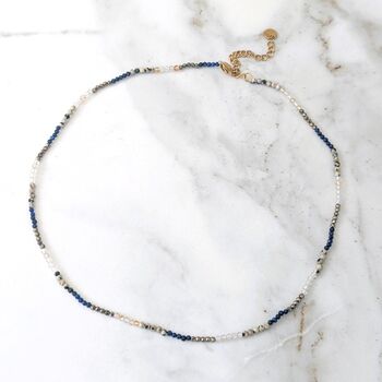 Lapis London Signature Selection Skinny Gemstone Beaded Necklace, 3 of 12