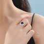 Sterling Silver Vintage Inspired Dark Garnet Cz Ring, thumbnail 7 of 12