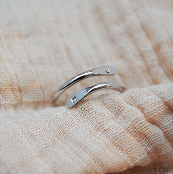 Adjustable Personalised Initals Hug Ring Silver Or Gold, 5 of 8