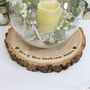Married Names And Love Hearts Wood Slice Centrepiece, thumbnail 1 of 3