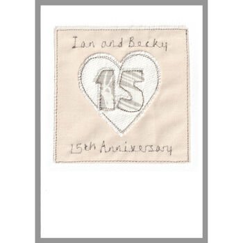 Personalised 15th Crystal Wedding Anniversary Card, 9 of 11