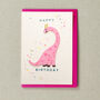 Happy Birthday Pink Dino 'Iron On Patch' Greeting Card, thumbnail 1 of 2