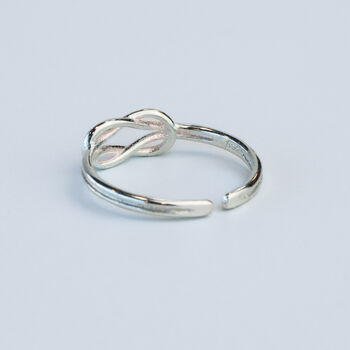 Sterling Silver Knot Adjustable Ring, 3 of 5